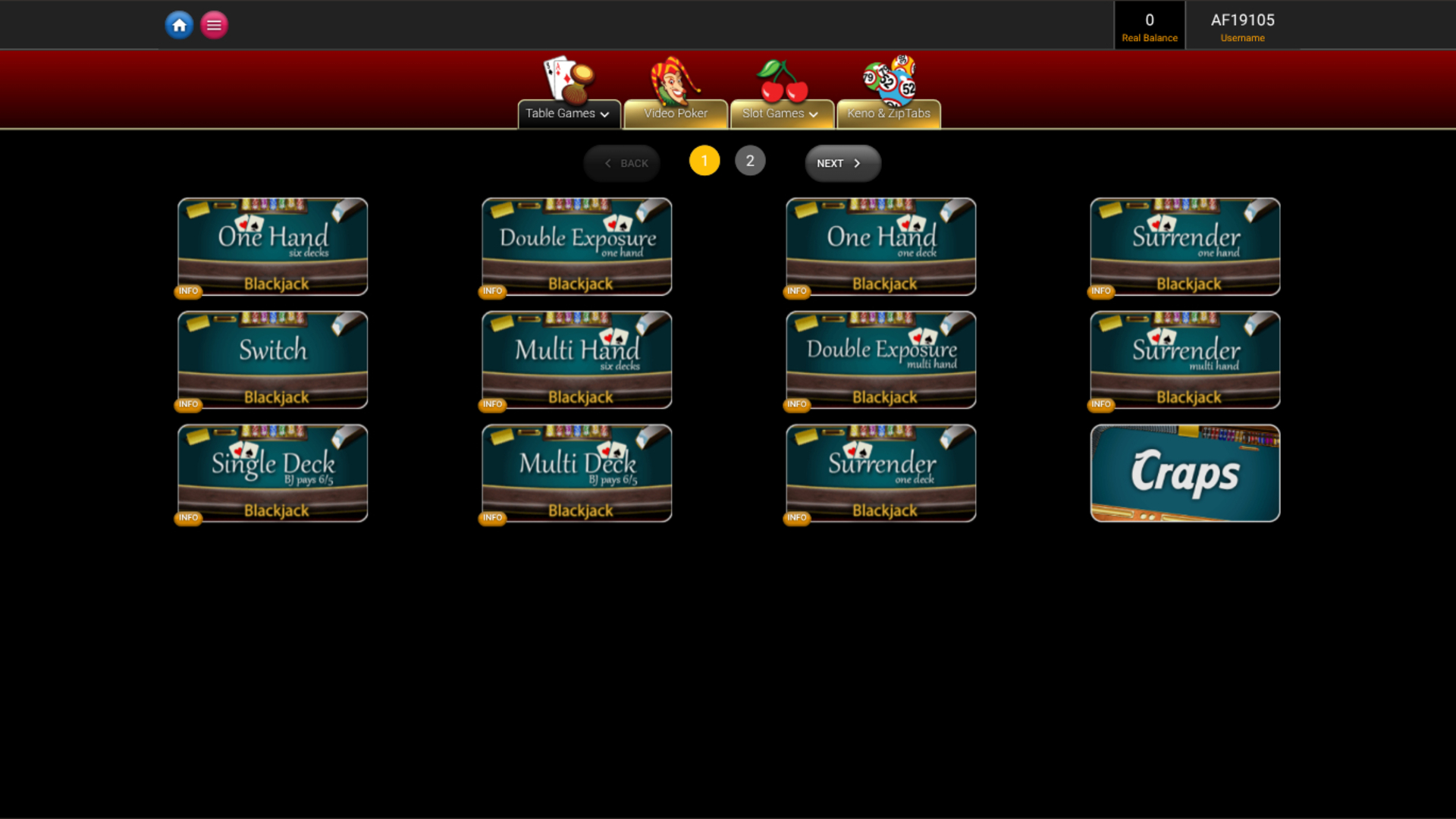 Jeux de bureau de WagerWeb Casino