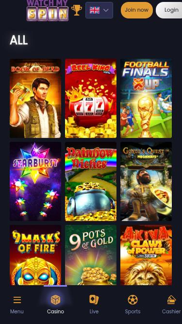 WatchMySpin Casino Mobile Games
