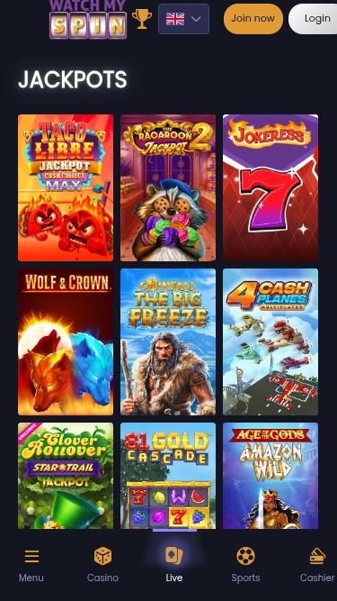  WatchMySpin Casino Mobile Jackpot