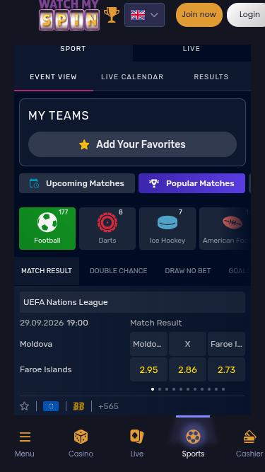  WatchMySpin Casino Mobile Sports