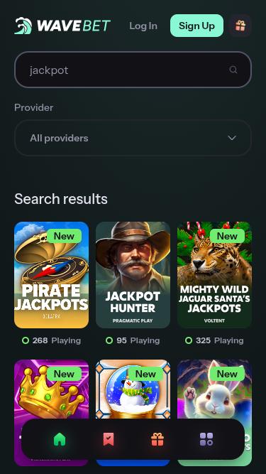 WaveBet Casino Mobile Jackpot