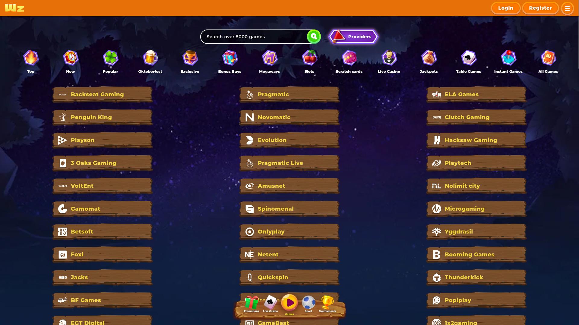 Wazamba Casino Desktop-Spielentwickler
