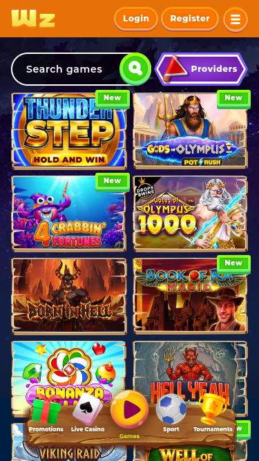 Wazamba Casino Mobile Games