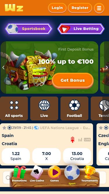 Wazamba Casino Mobile Sports