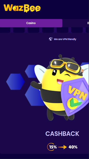 Page d'accueil mobile de Wazbee Casino