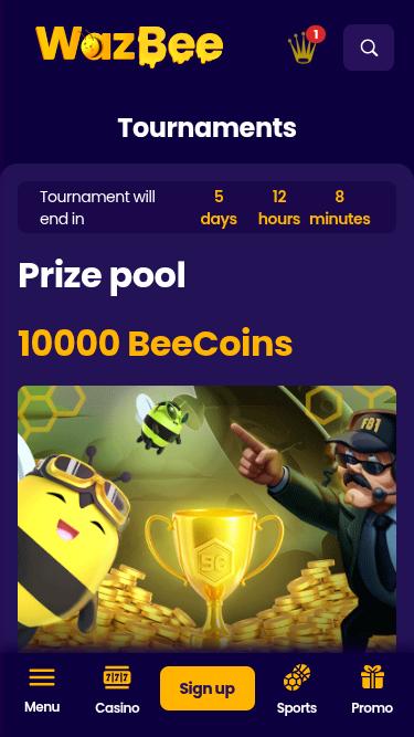 Torneos móviles de Wazbee Casino