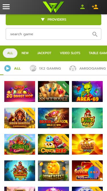 Développeurs de jeux mobiles en ligne WCasino