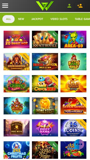 Jeux mobiles en ligne WCasino