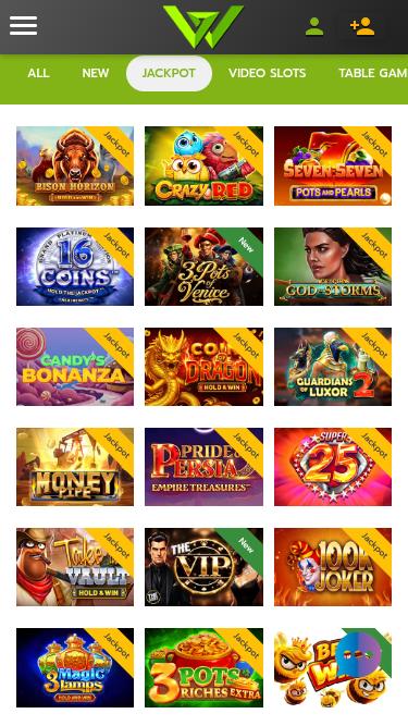 Jackpot mobile en ligne WCasino