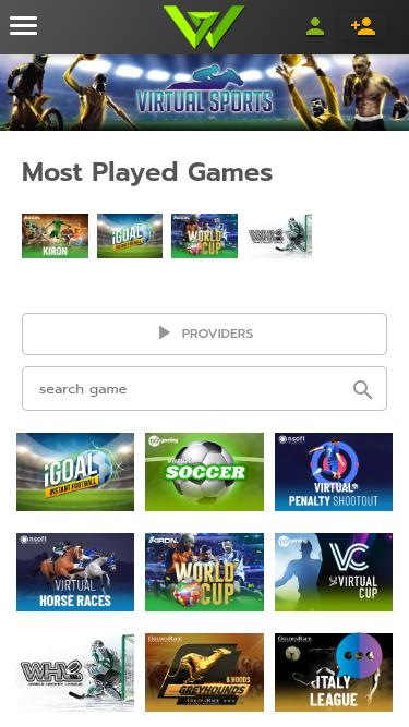 Sports virtuels mobiles en ligne WCasino