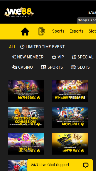 Promotions de we88 casino pour mobile