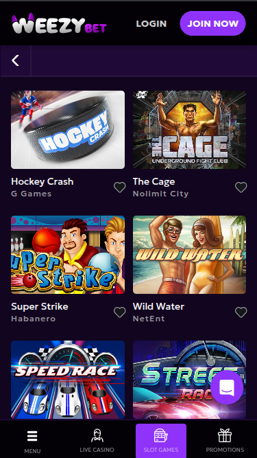 WeezyBet Casino Sportspiele Mobil