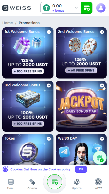 Promociones de Weiss en móvil