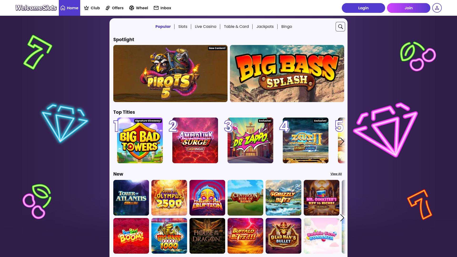 Bienvenido a los juegos de casino Slots para PC