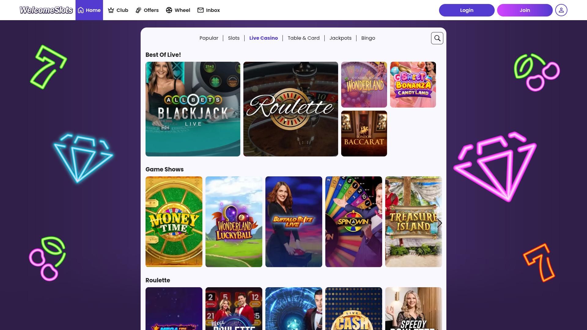 Bienvenido al Casino Slots Desktop con Crupier en Vivo