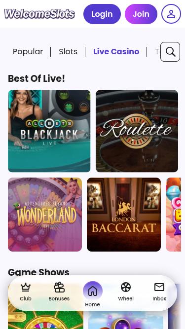 Bienvenido al Casino Móvil con Crupier en Vivo Slots