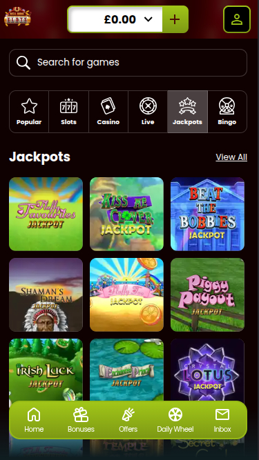 Jackpot di Well Done Slots Casino su mobile