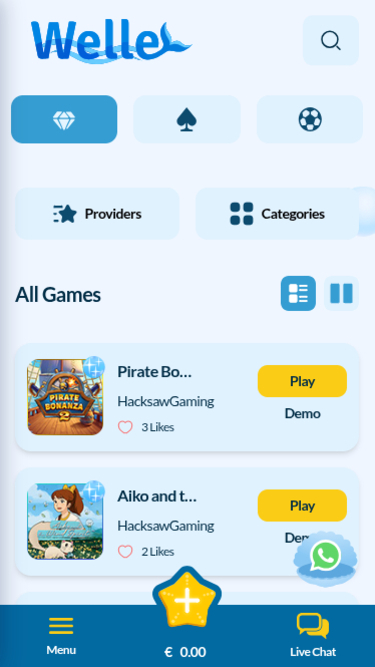 Welle Casino Mobile Games