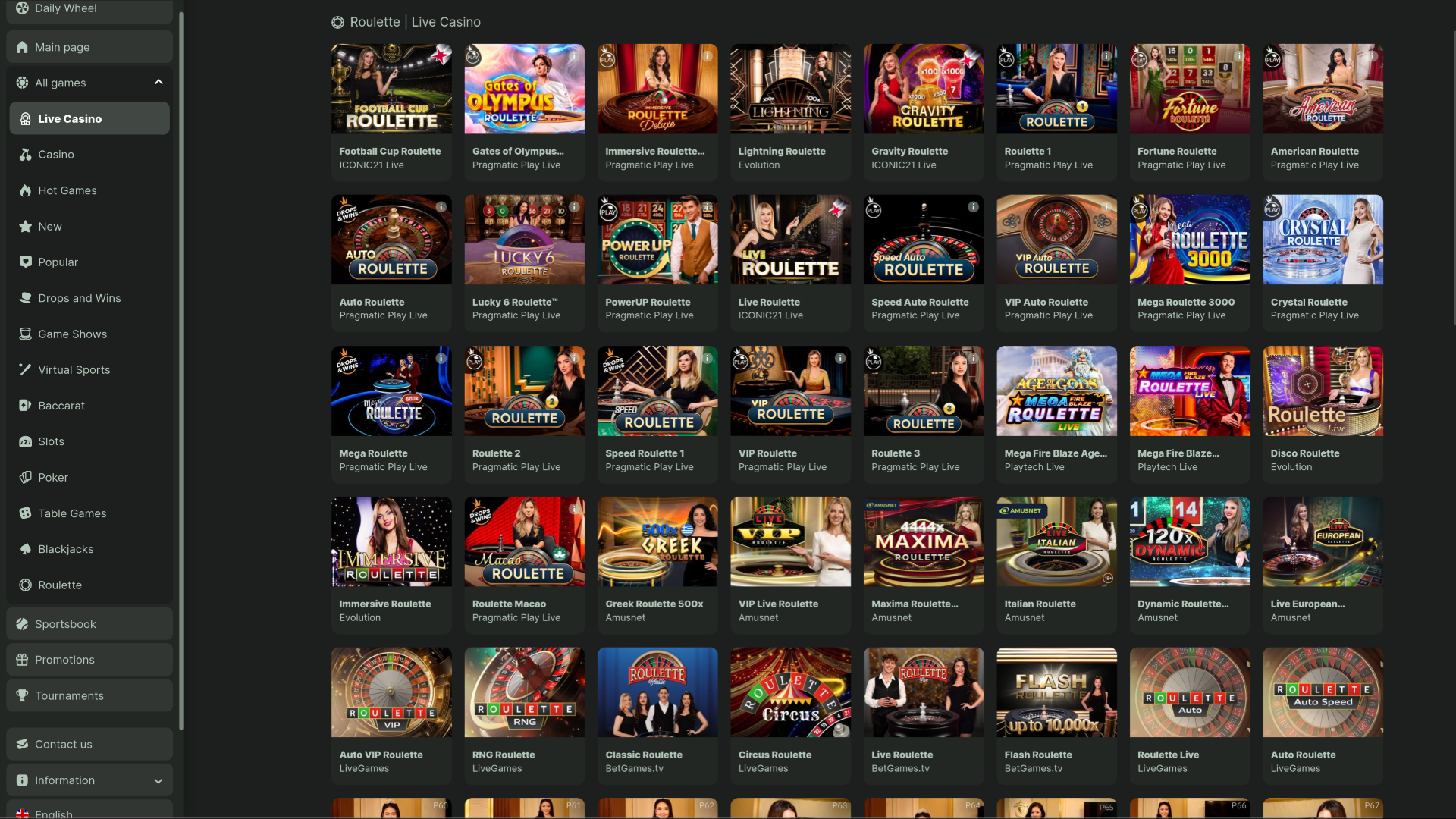 Weltbet Casino Desktop Live Dealer