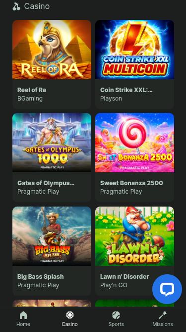 Weltbet Casino Mobile Games