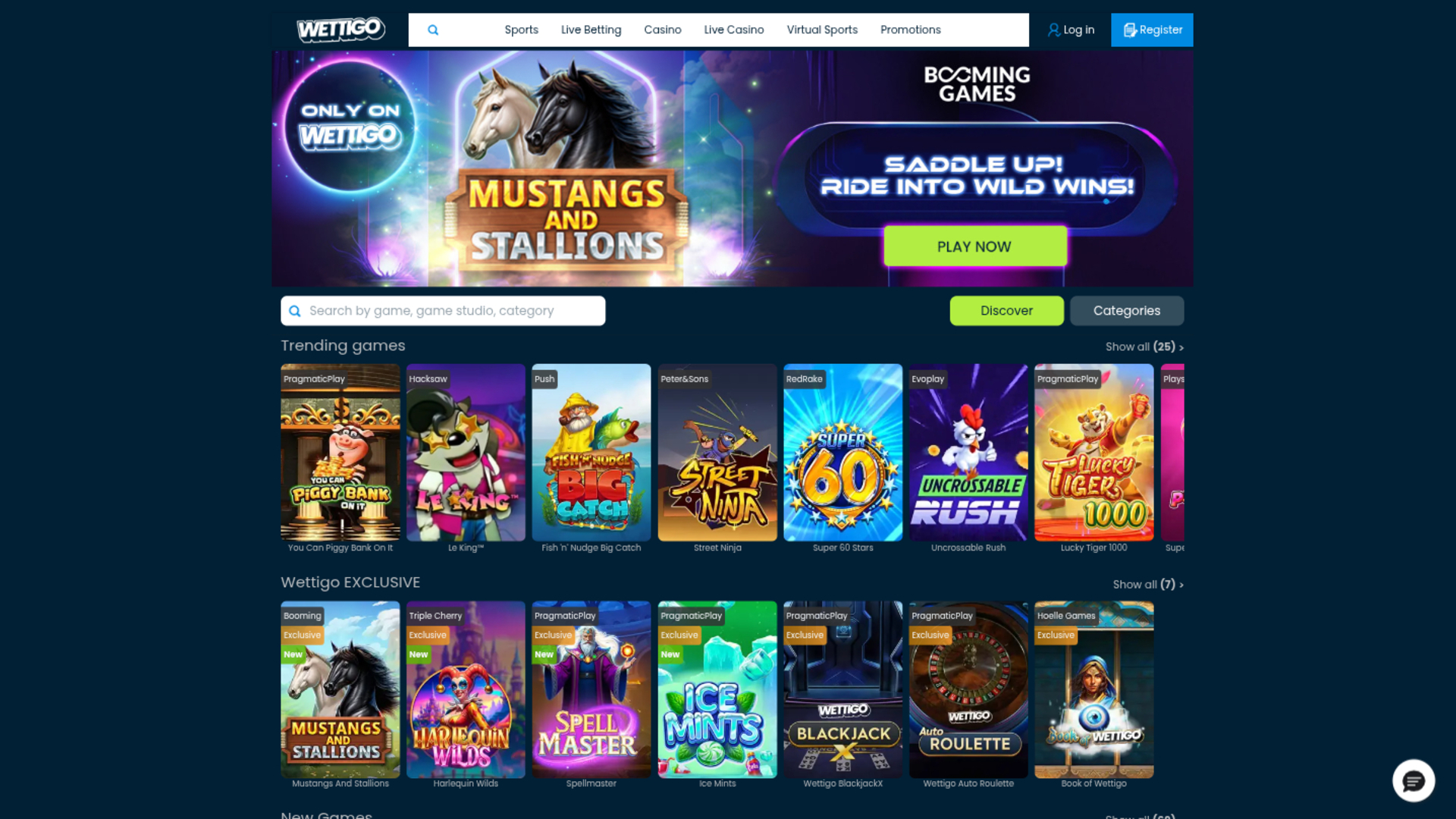 Juegos de escritorio de Wettigo Casino
