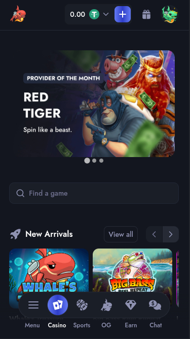 Jeux mobiles de Whale Casino