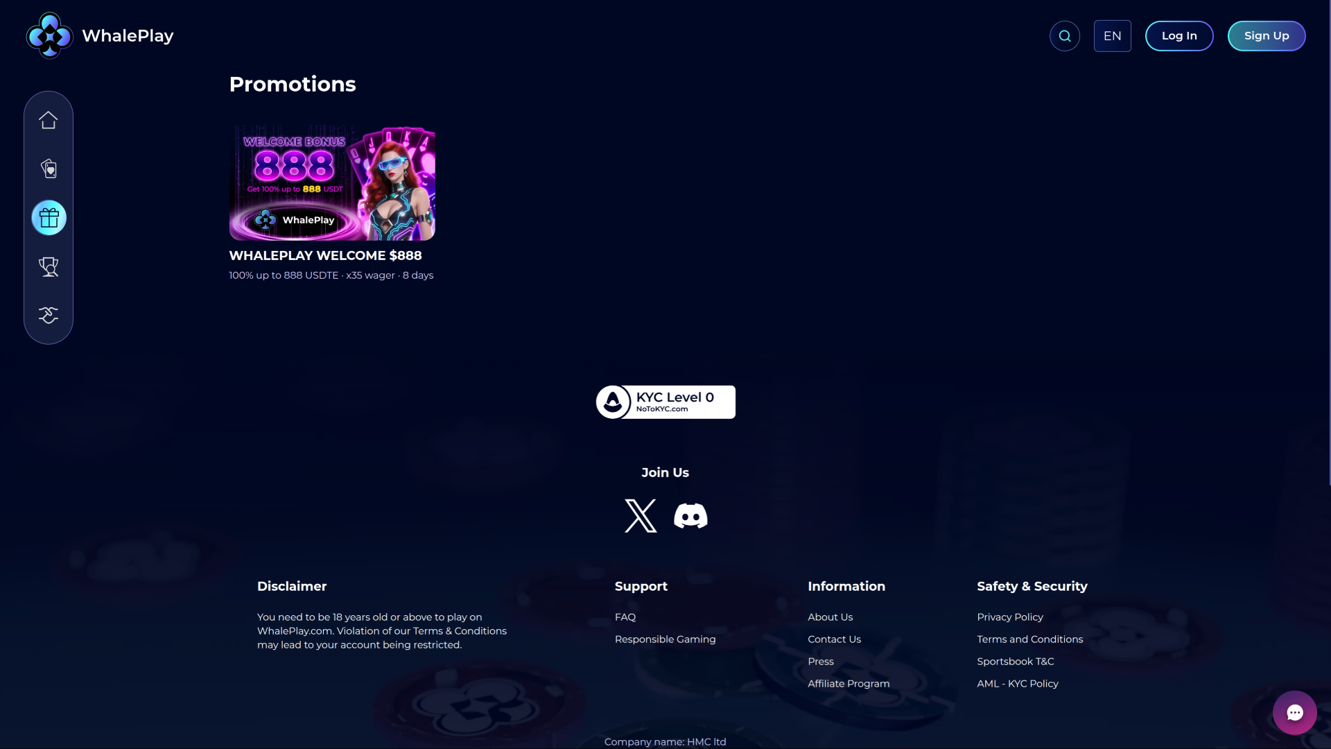 Promozioni del casinò WhalePlay