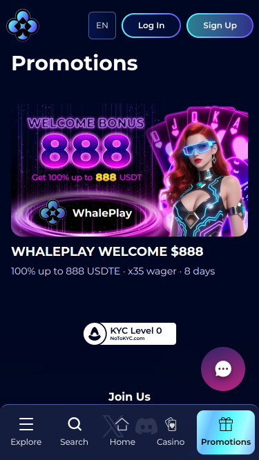 Promozioni del casinò WhalePlay
