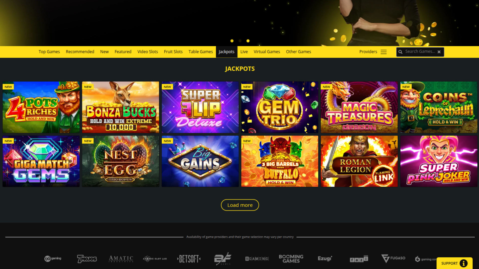 Jackpot de Whamoo Casino sur ordinateur