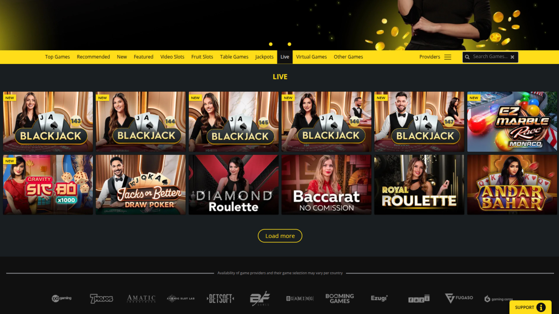 Croupier en direct de Whamoo Casino sur ordinateur