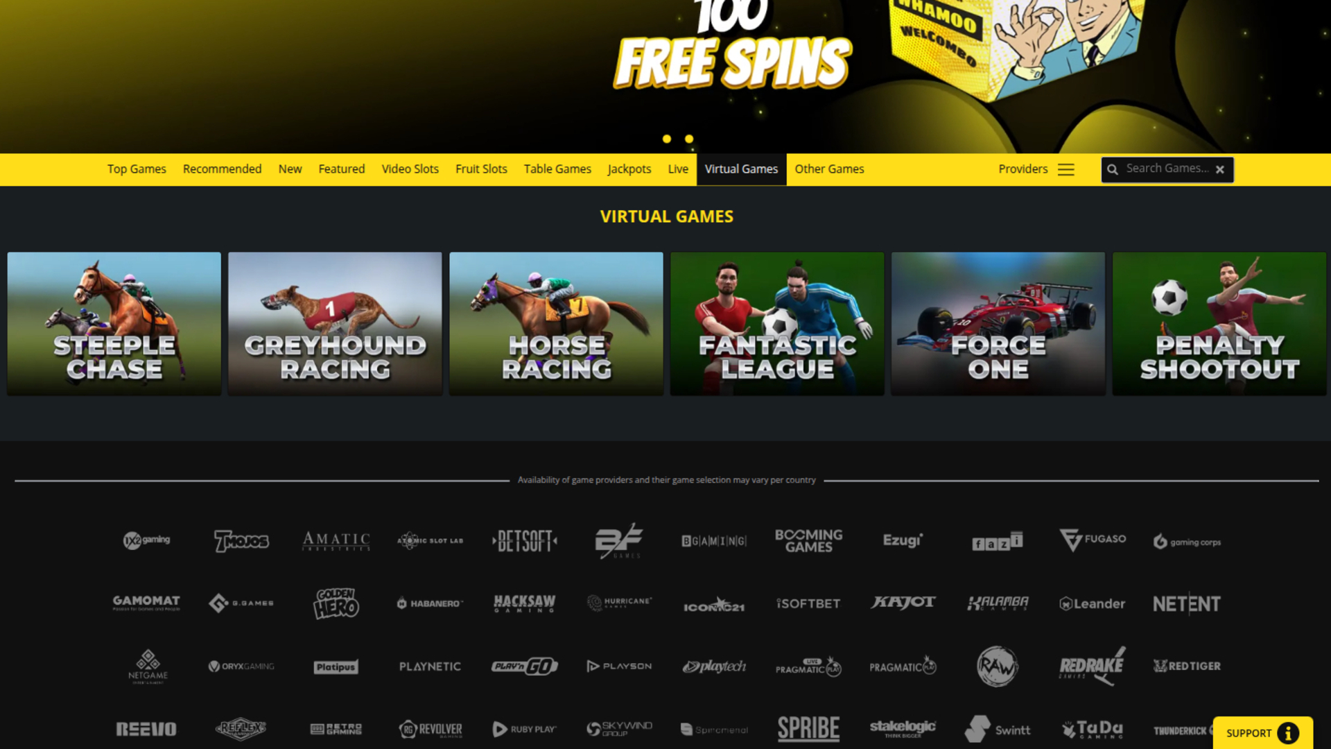 Jeux virtuels de Whamoo Casino sur ordinateur