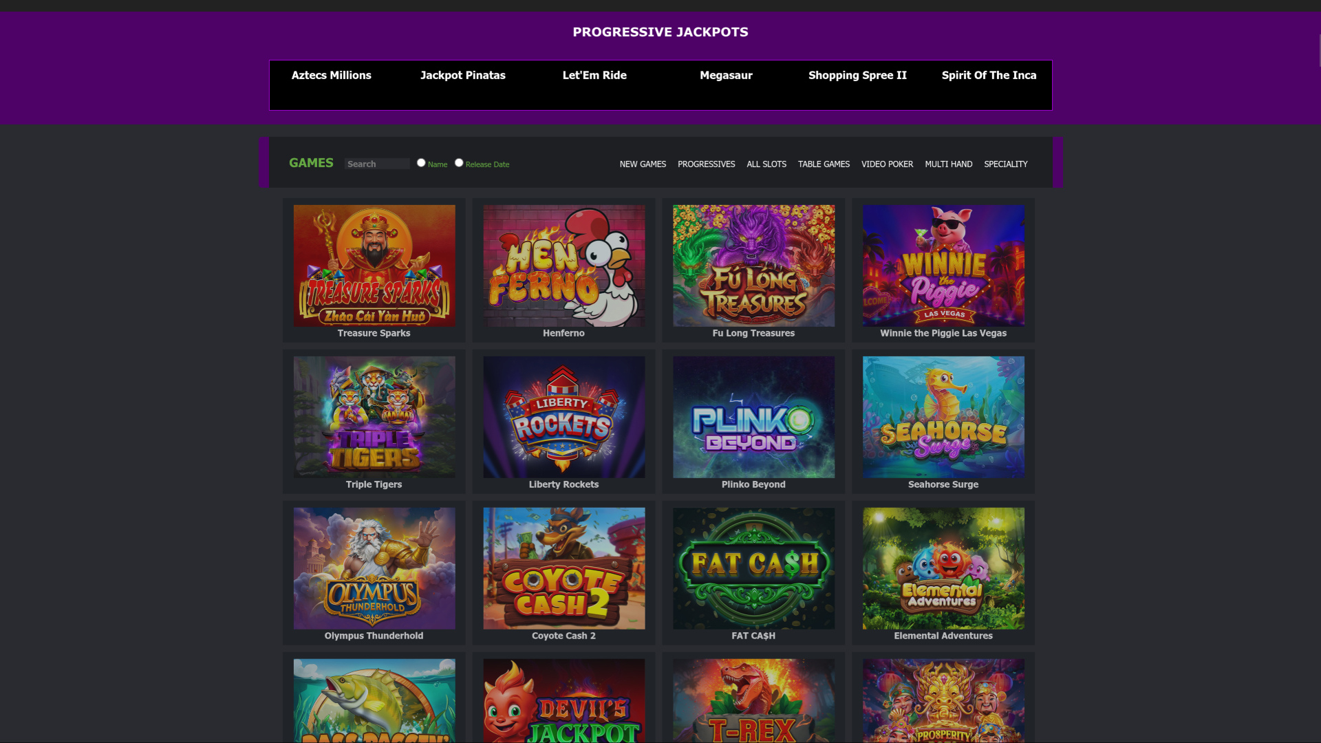 Juegos de escritorio del casino White Lotus