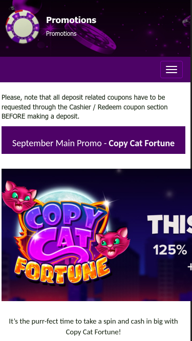 Promociones móviles del casino White Lotus