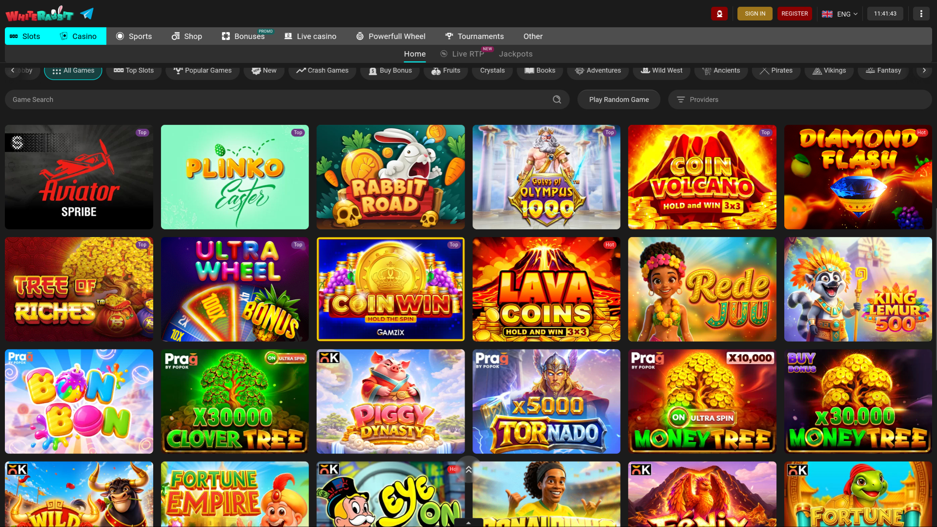 White Rabbit Casino Desktop Games