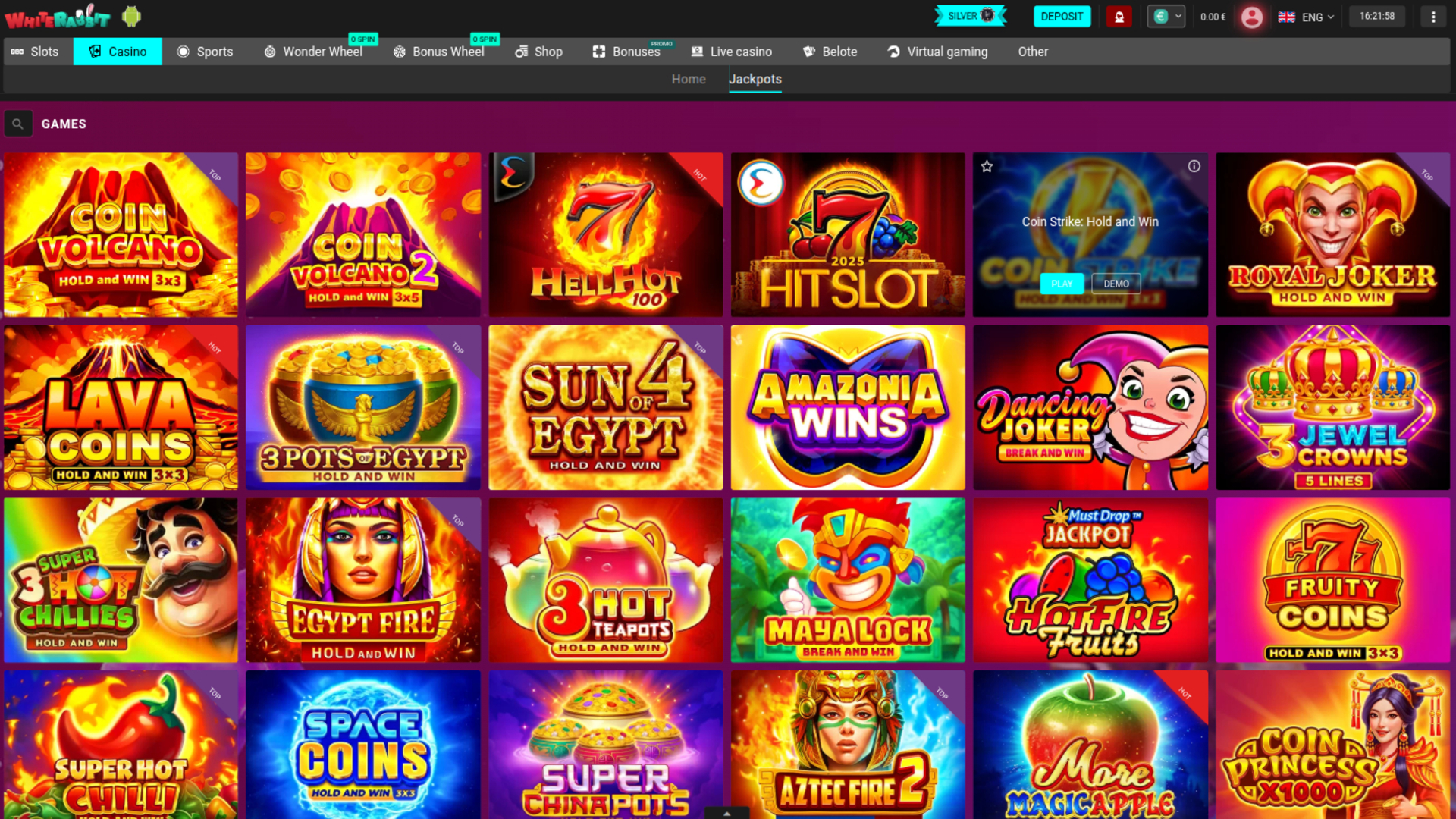 White Rabbit Jackpot am Desktop