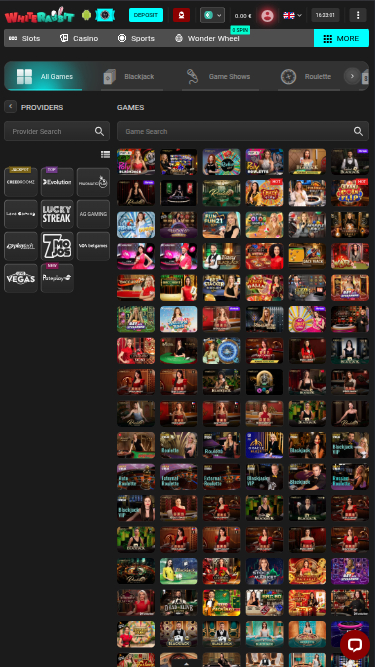 White Rabbit Live-Dealer mobil