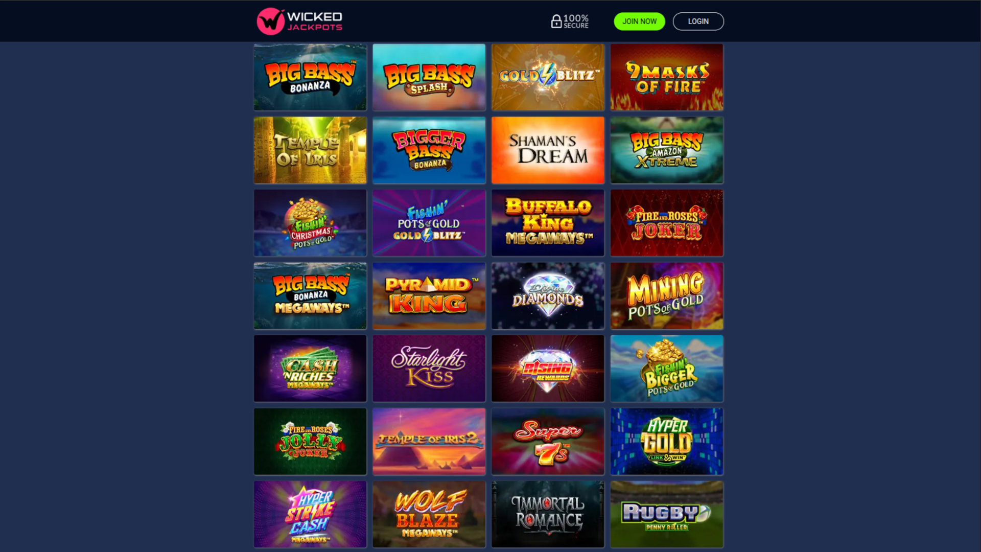 Jeux de Wicked Jackpots Casino sur ordinateur