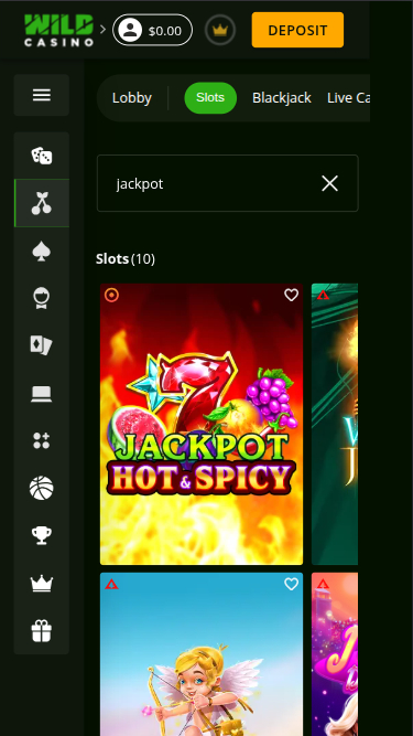 Jackpot mobile de Wild Casino