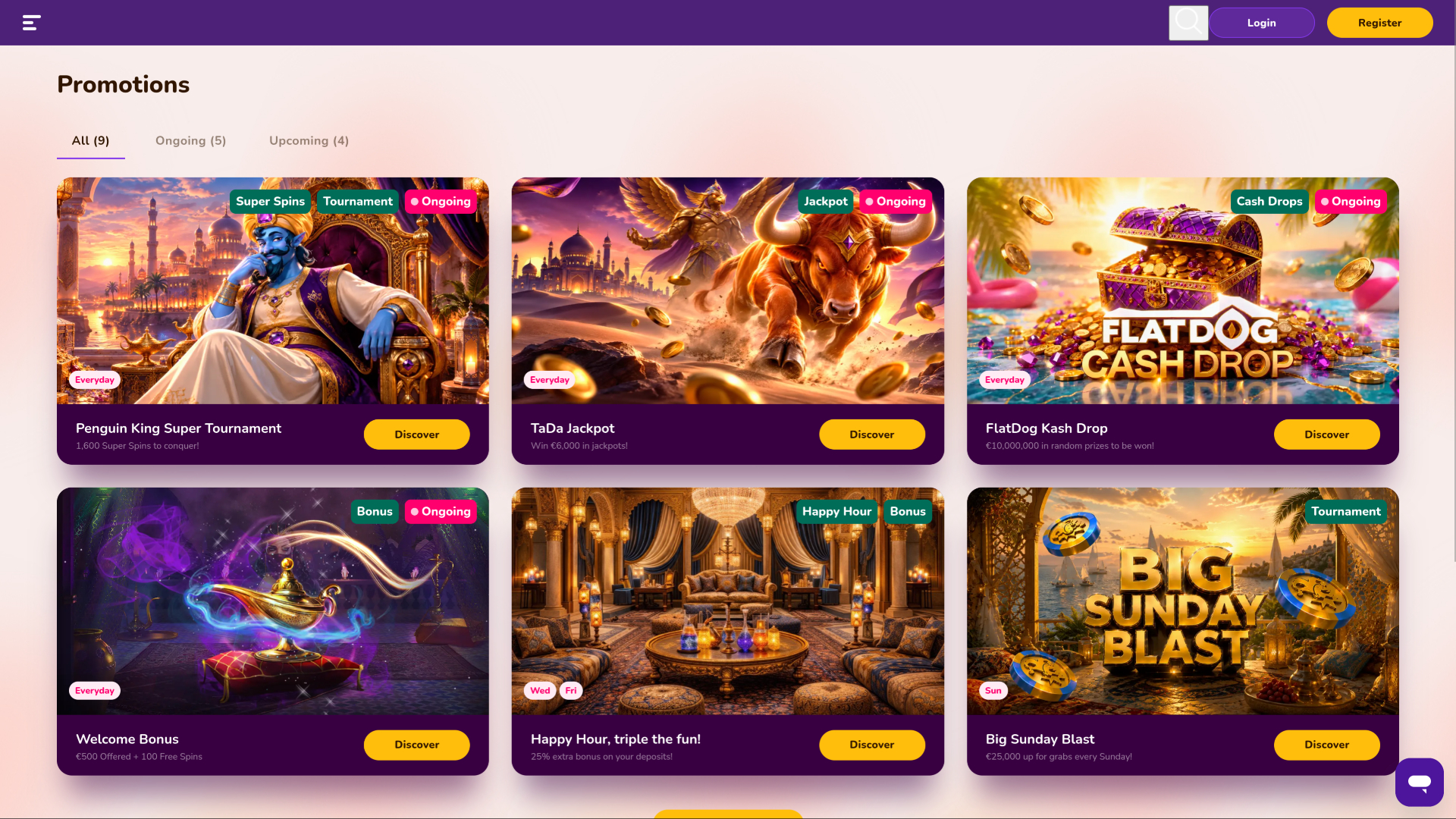 Wild Sultan Casino Desktop-Aktionen