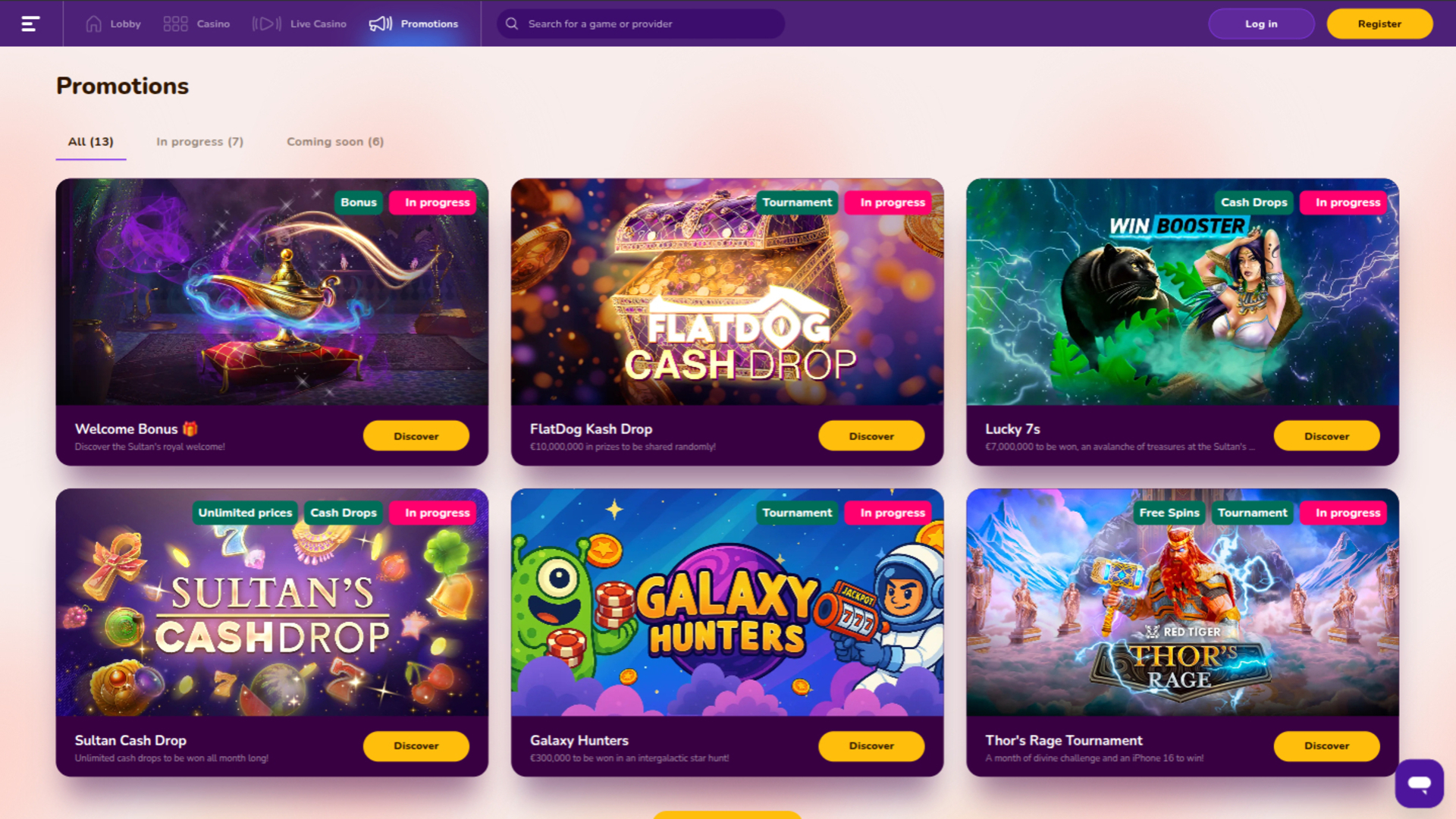 Promotions de bureau de Wild Sultan Casino