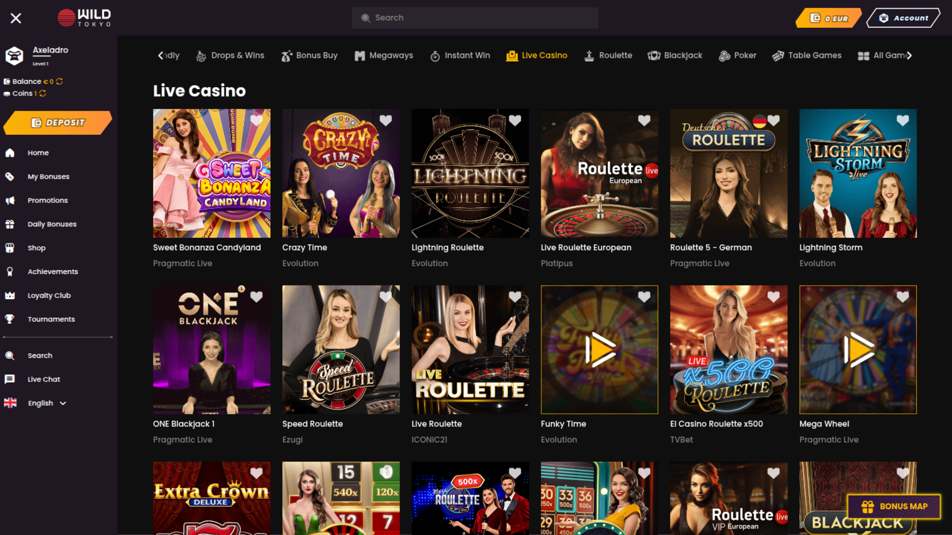 Croupier en direct de bureau de Wild Tokyo Casino