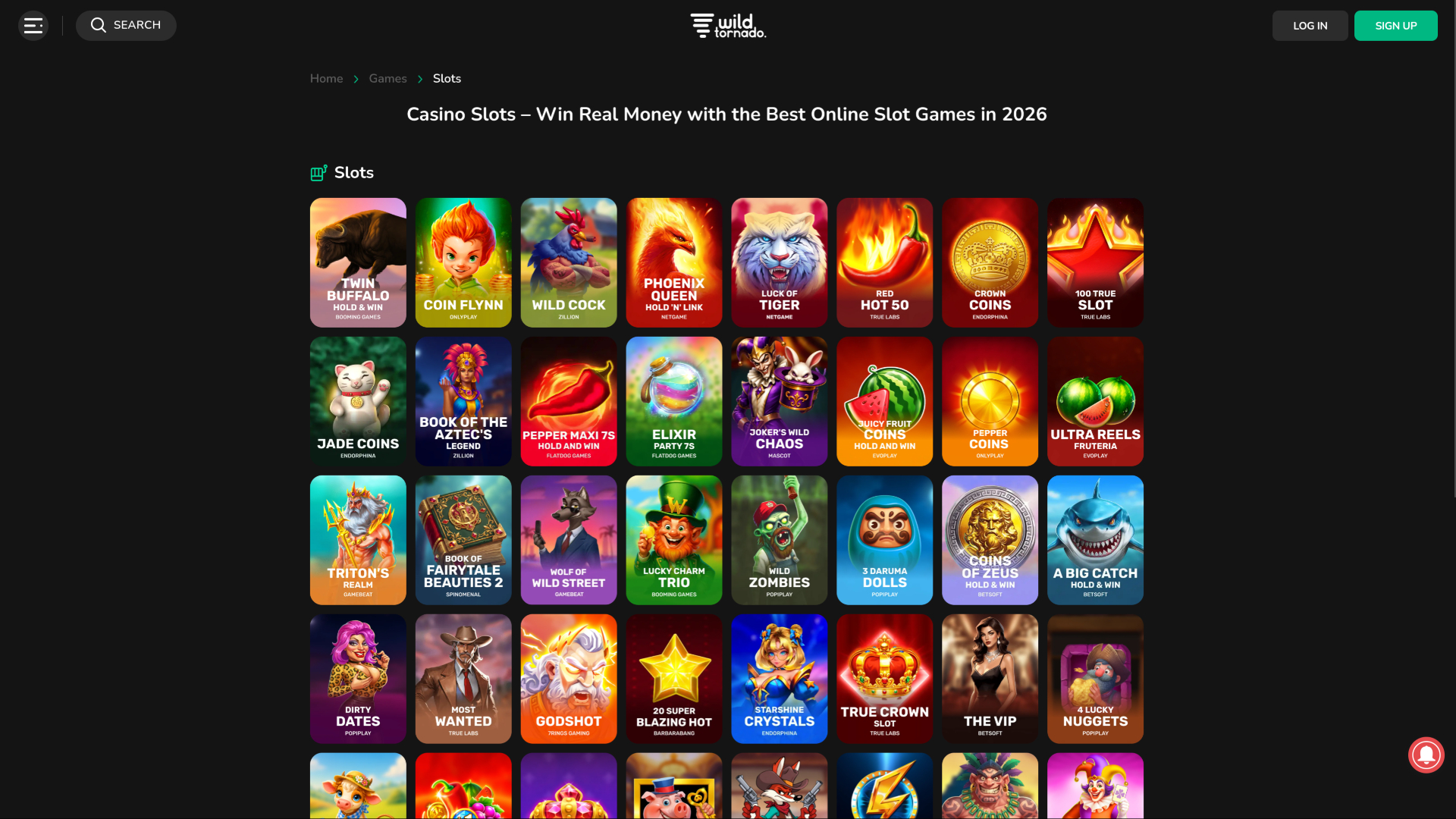 Wild Tornado Casino Desktop Games