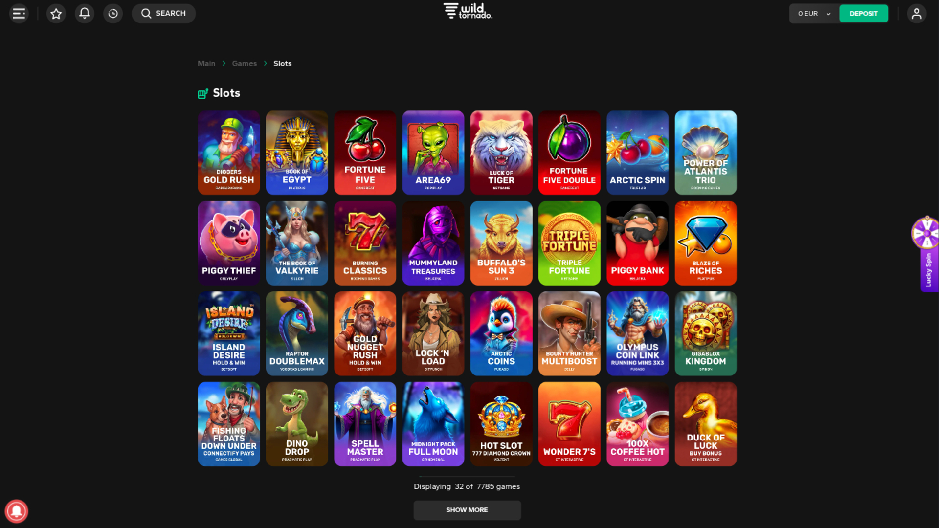 Wild Tornado Casino Desktop Games