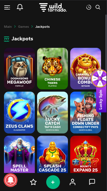 Wild Tornado Casino Mobile Jackpot