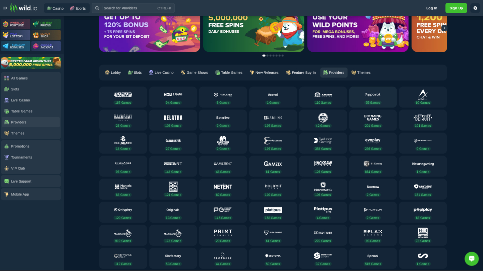 Wild.io Casino Game Developers Desktop