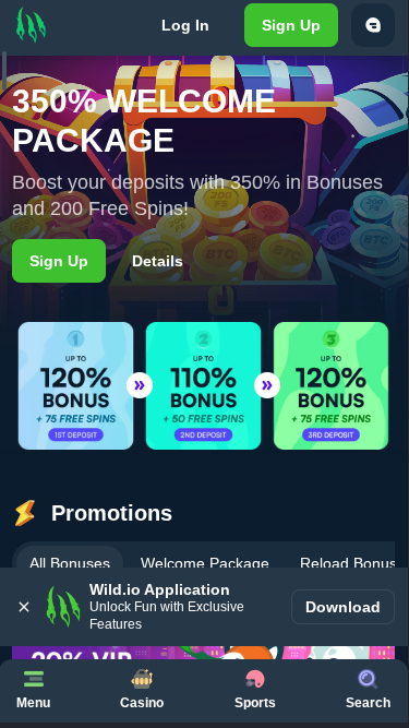 Wild.io Casino Promotions Mobile