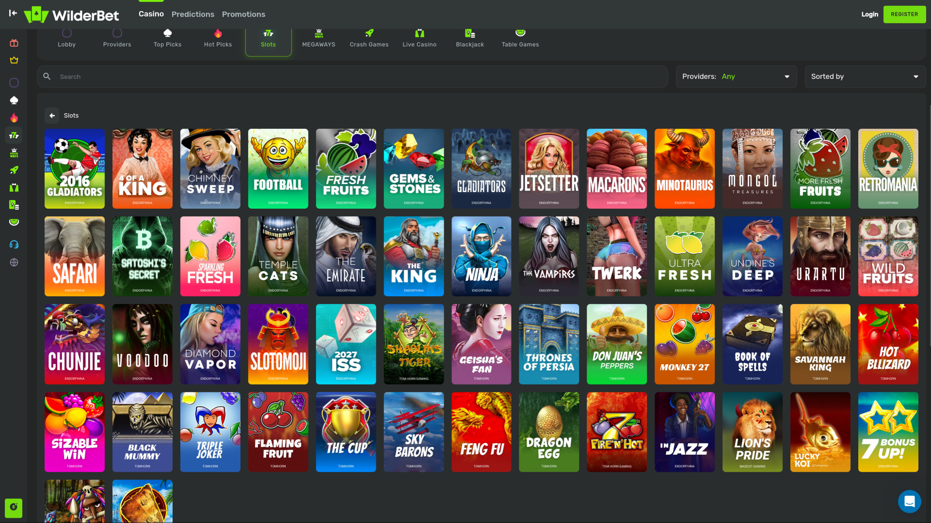 Juegos de escritorio del casino Wilderbet