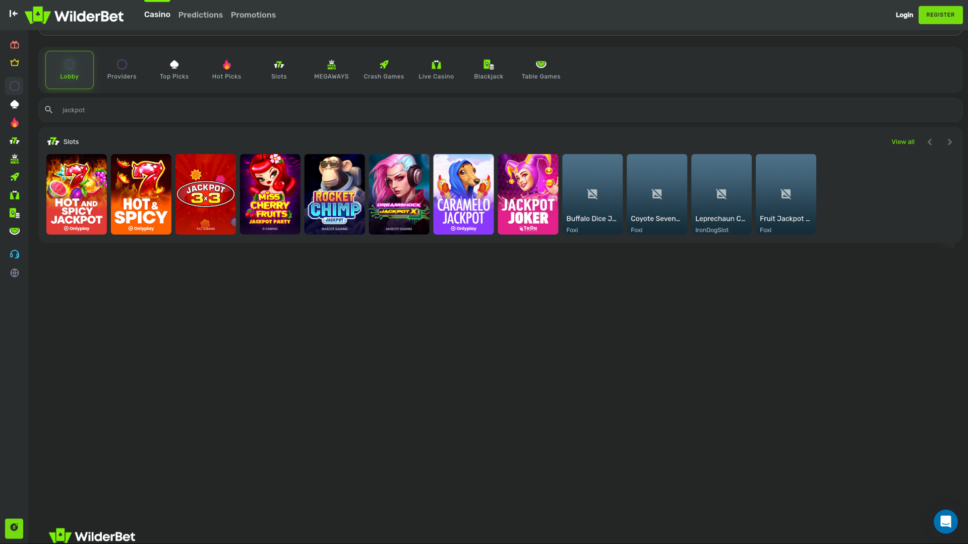Jackpot de escritorio de Wilderbet Casino