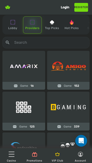 Desarrolladores de juegos móviles de Wilderbet Casino