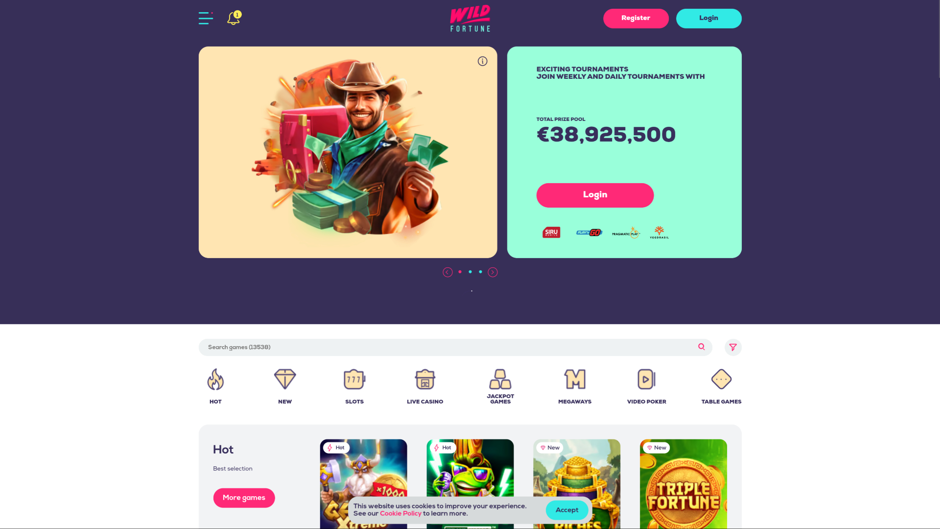 Wildfortune Casino Desktop Homepage